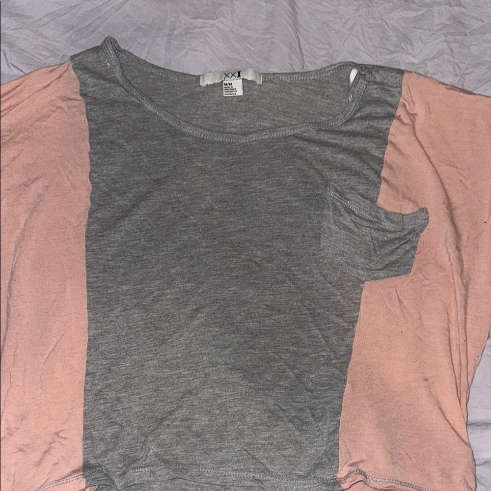 Gray and Pink Women's Top